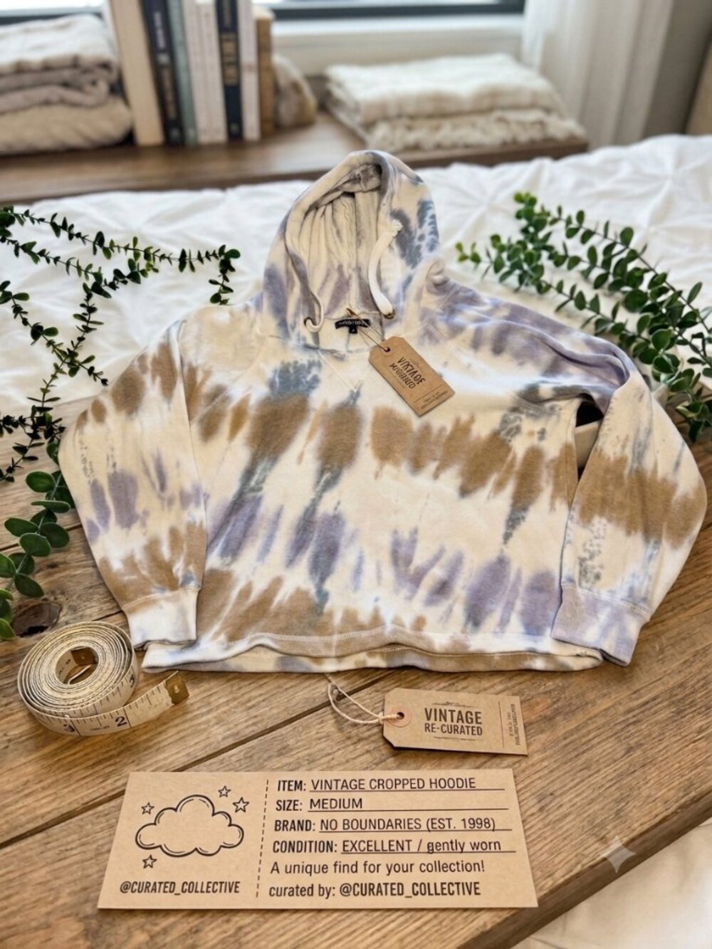 Ocean Drive Tie-Dye Cropped Hoodie - Size Medium
